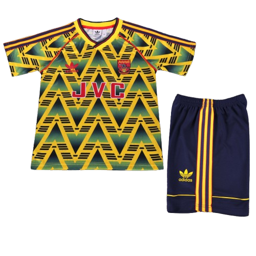 Kit Infantil Arsenal Away Retrô 91/92 - Amarela