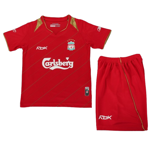 Kit Infantil Liverpool Home Retrô 04/05 Reebok - Vermelho