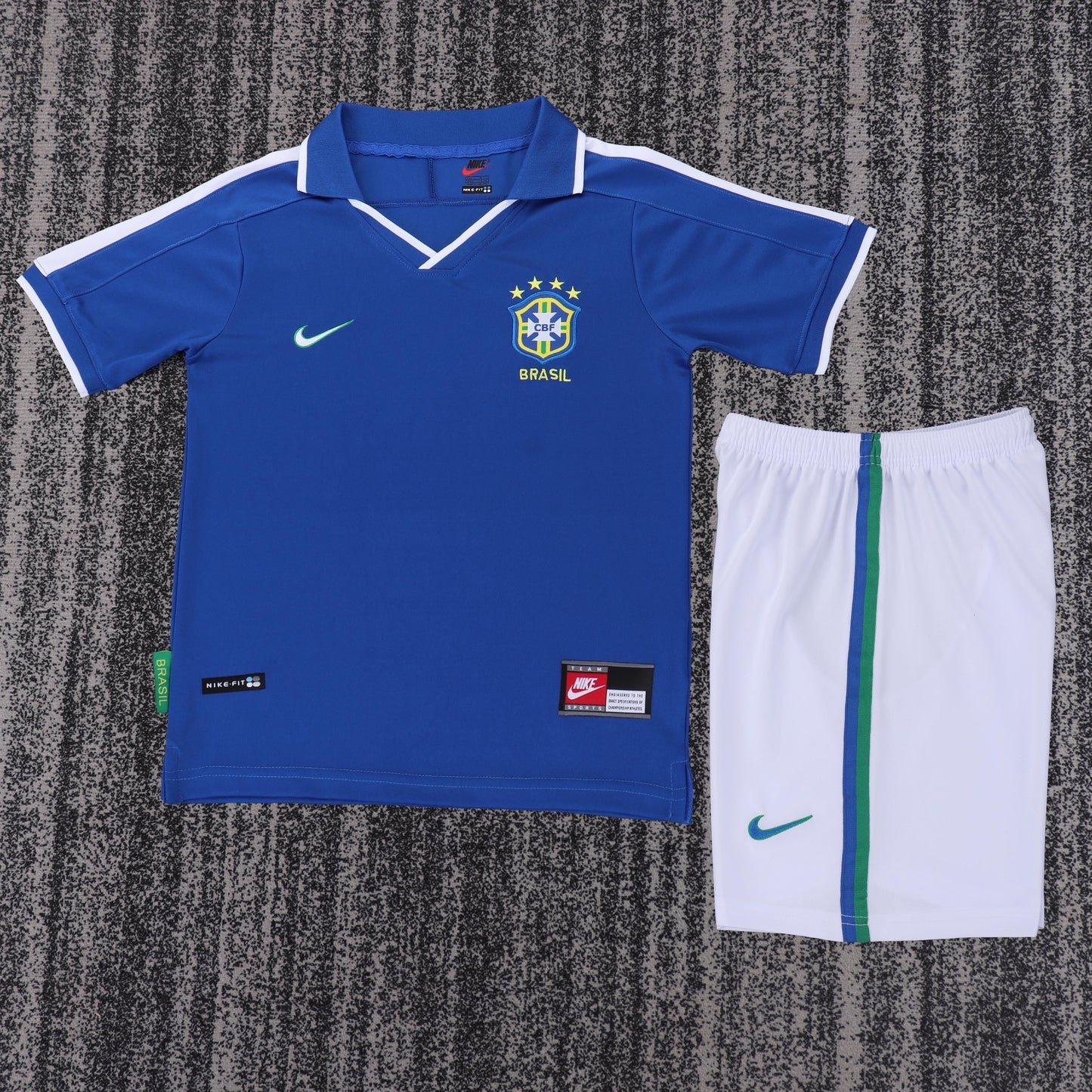 Kit Infantil Brasil Retro Away 1997 -Azul