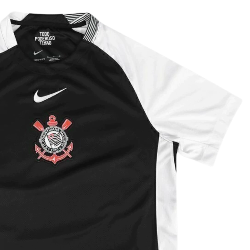 Corinthians Away 25/26 Torcedor Nike Feminina - Preta e Branca