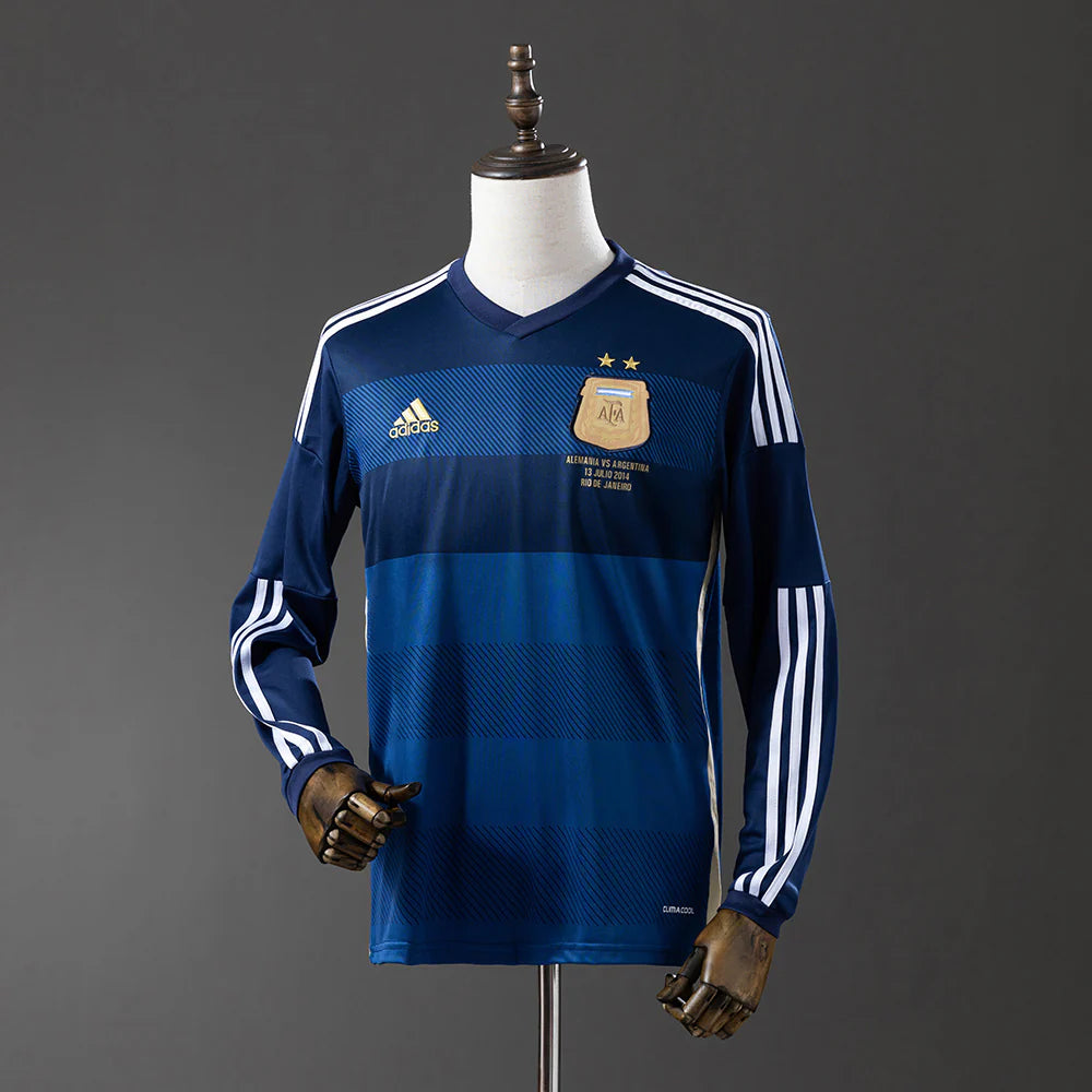 Argentina Retro Away 2014 Manga Longa - Azul