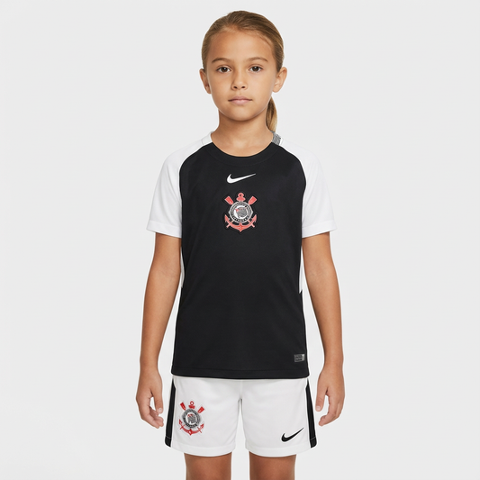 Kit Infantil Corinthians Away 25/26 Feminino - Preto