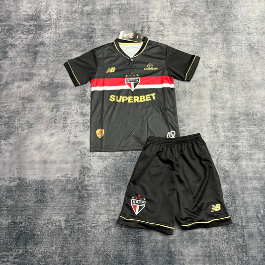 Kit Infantil São Paulo Third 25/26 - Preto