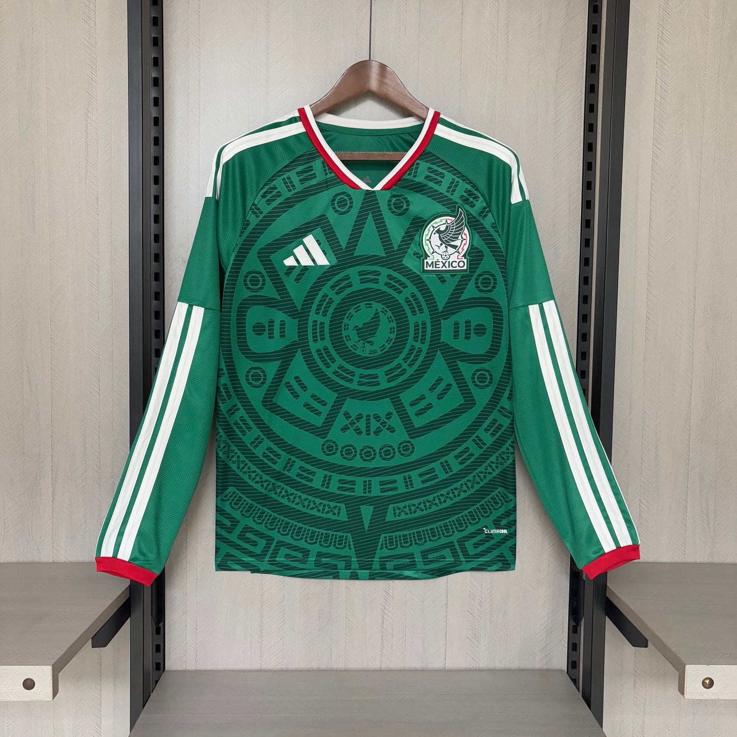 México Home Manga Longa 26/27 Masculino Torcedor Adidas  - Verde
