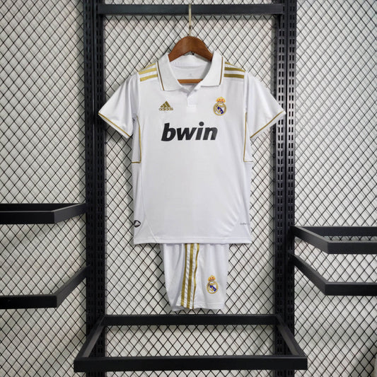 Kit Infantil Real Madrid Home Retrô 11/12 - Branco