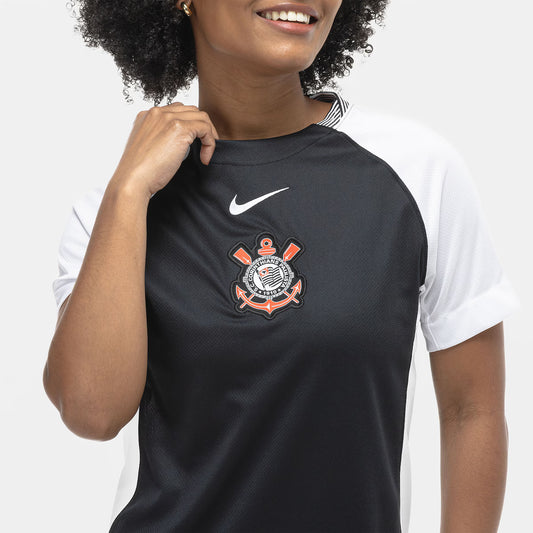 Corinthians Away 25/26 Torcedor Nike Feminina - Preta e Branca
