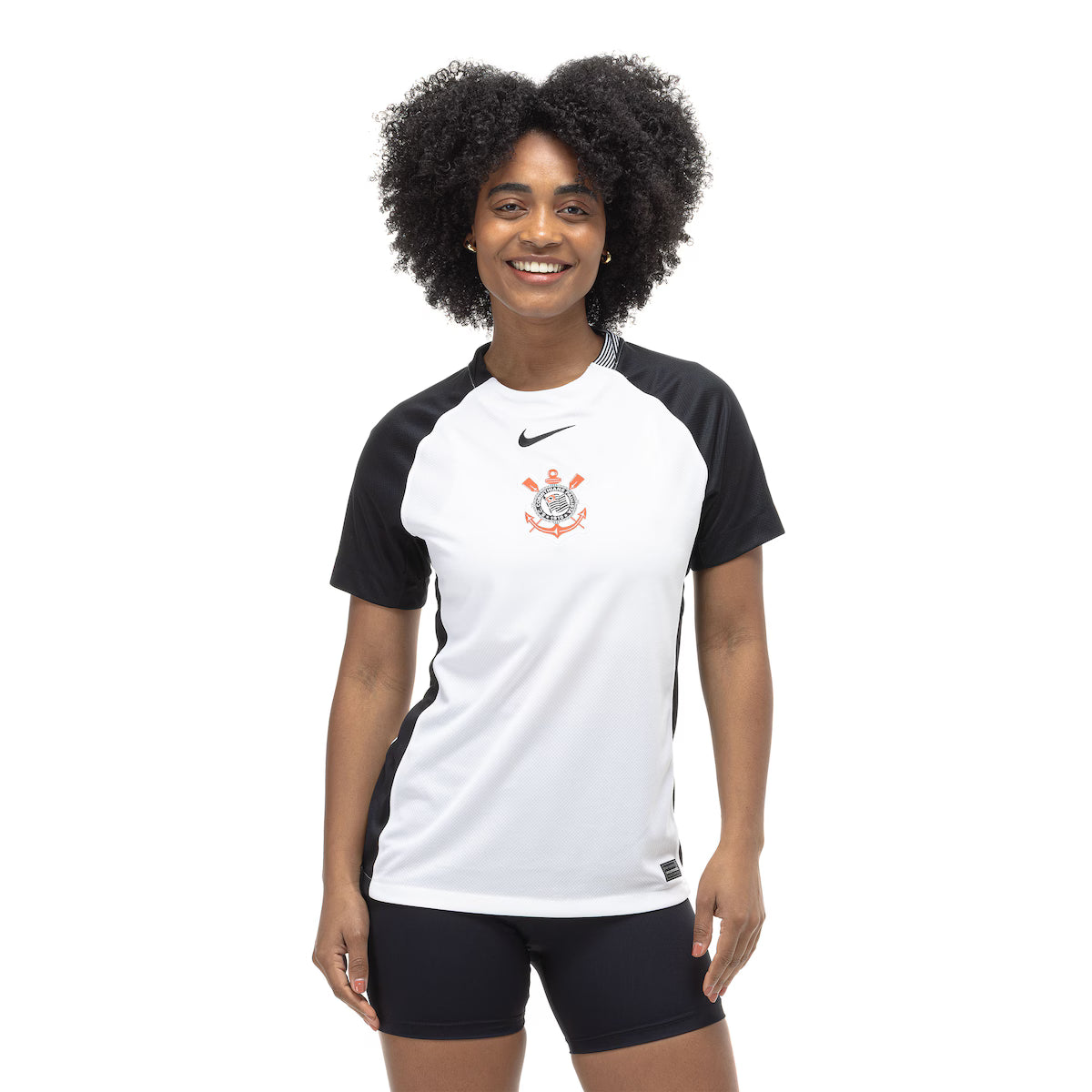 Corinthians Home 25/26 Torcedor Nike Feminina - Branca e Preta