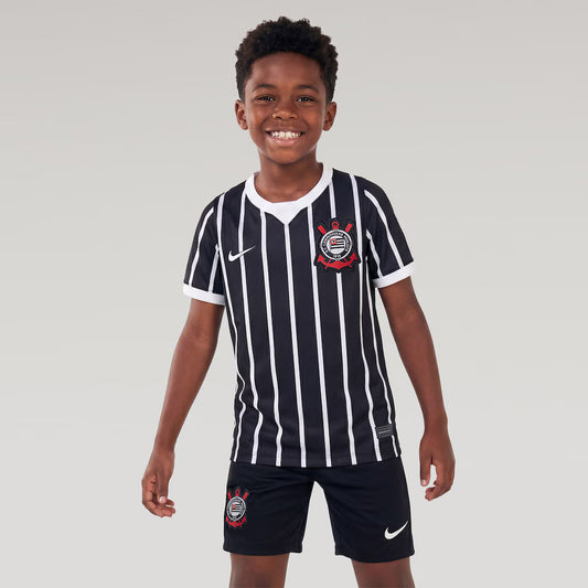 Kit Infantil Corinthians Away 26/27 - Preto e Branco
