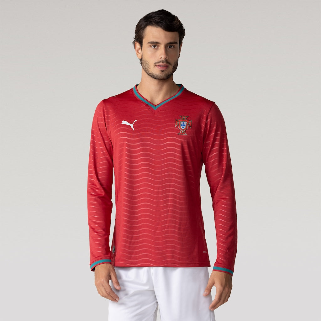 Portugal Home Manga Longa 26/27 Masculina Jogador Puma - Vermelha