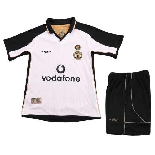 Kit infantil Manchester United Retrô Third 01/02 - Branco