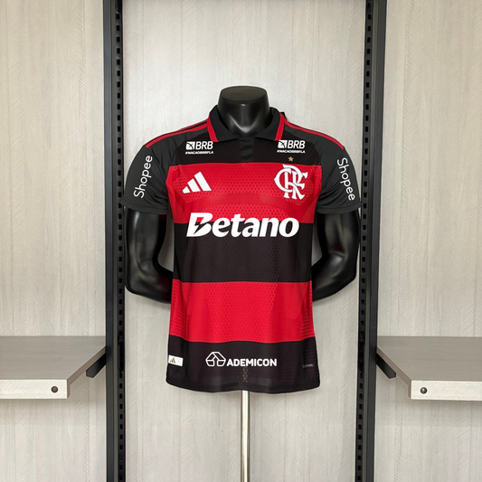 Flamengo Home 26/27 Jogador Com Patrocínios Adidas Masculino - Vermelho e Preto