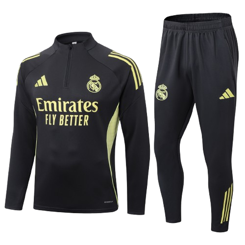 Kit Treino Agasalho + Calça Real Madrid - Cinza Escuro