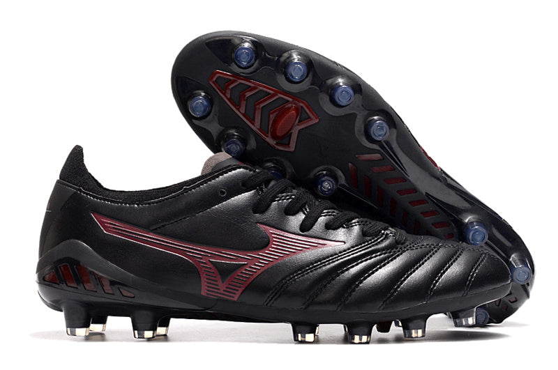 Chuteira Society Mizuno Morelia Neo 3 Japan FG - Preta e Vermelha