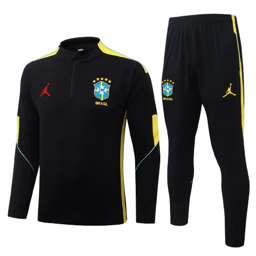 Kit Treino Agasalho + Calça Brasil - Preto