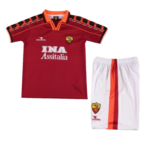 Kit Infantil Roma Home Retrô 99/00 Diadora - Vermelho Vinho