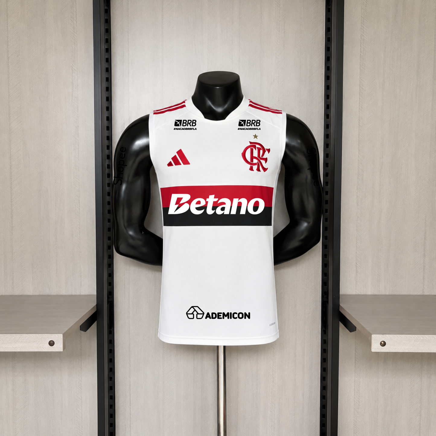 Flamengo Away 26/27 Torcedor Regata Com Patrocinios Adidas Masculina - Branca