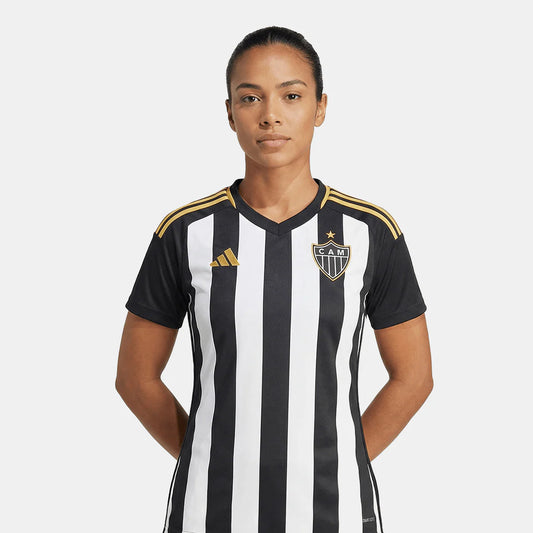 Atlético Mineiro Home 25/26 Adidas Feminina - Branca e Preta