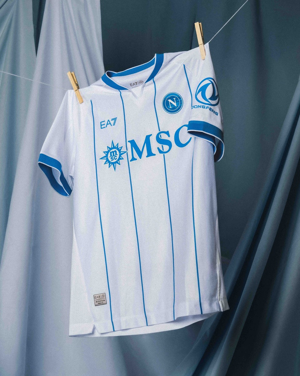 Napoli Away 26/27 Torcedor EA7 - Branco e Azul
