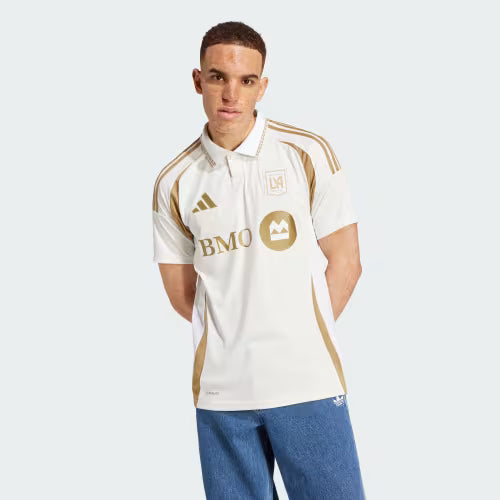 LA FC Away 25/26 Torcedor Adidas - Branca e Dourada