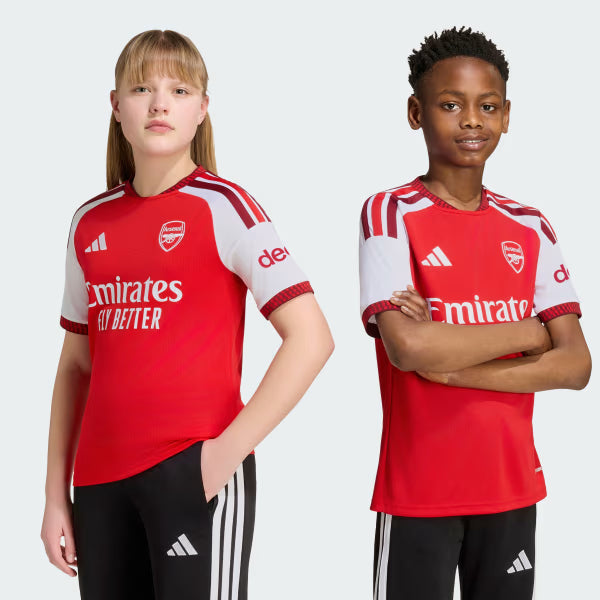 Kit Infantil Arsenal Home 26/27 - Vermelho e Branco