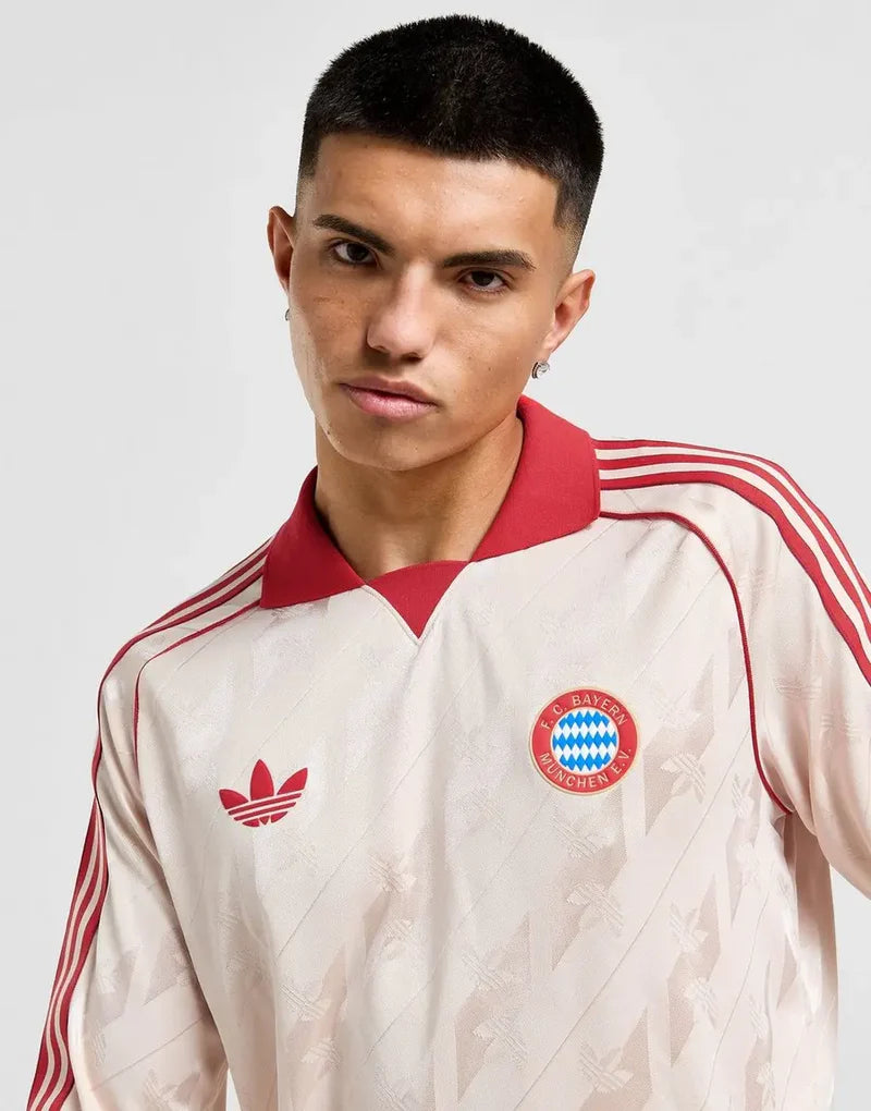 Bayern de Munique Originals Manga Longa 25/26 Torcedor Adidas - Bege