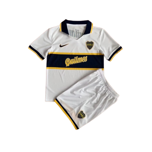 Kit Infantil Boca Jrs Away Retro 96/97  - Branco