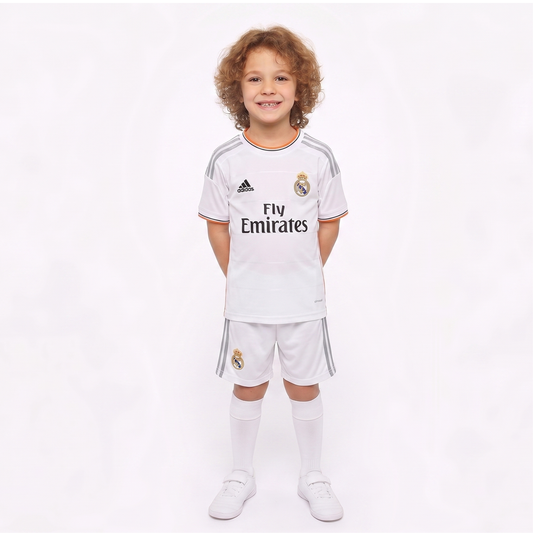 Kit Infantil Real Madrid Home Retrô 13/14 - Branco