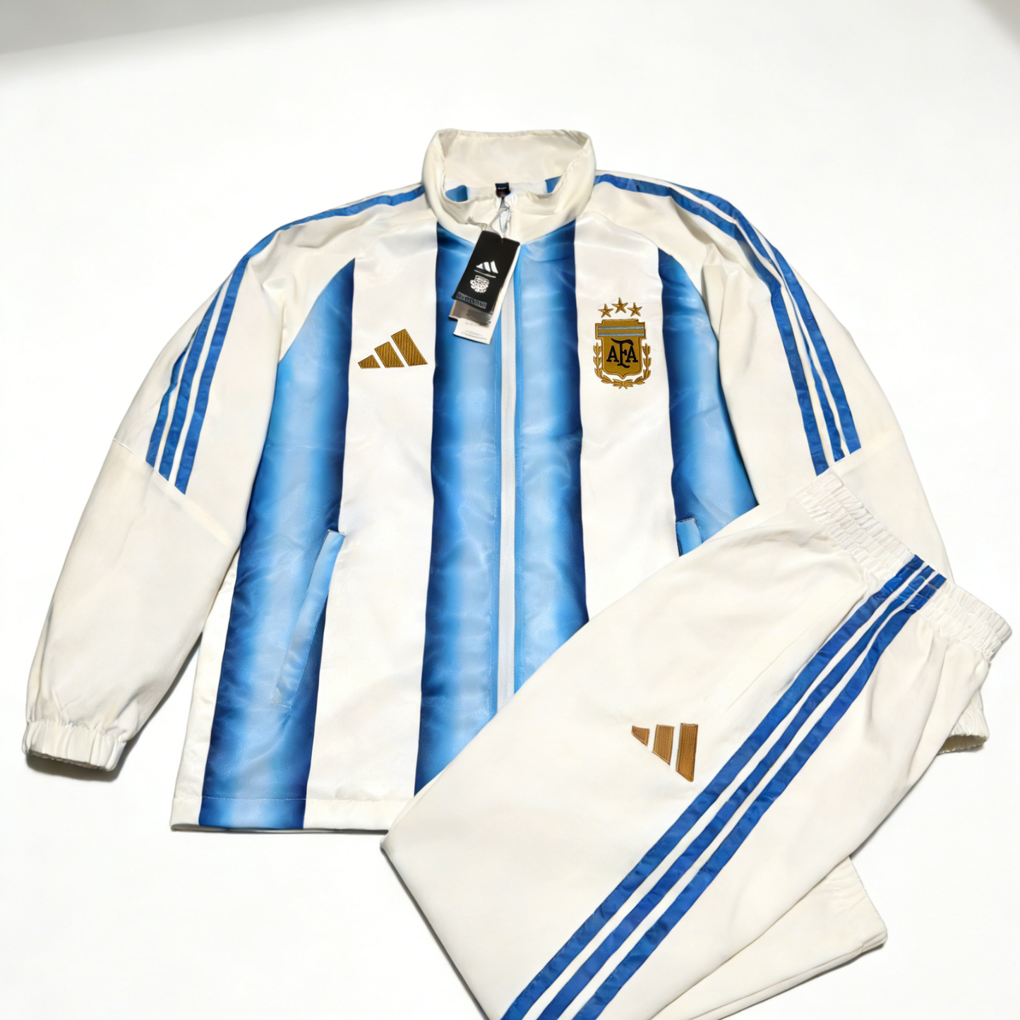 Kit Jaqueta + Calça Argentina Adidas - Branca e Azul