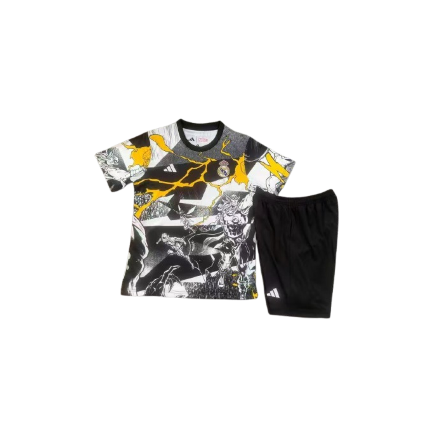 Kit Infantil Real Madrid Edição Especial Vingadores 25/26 - Preto e Branco