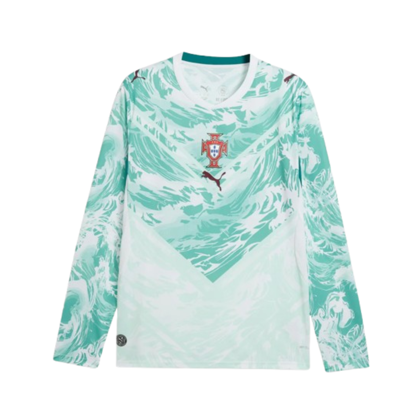 Portugal Away Manga Longa 26/27 Masculino Torcedor Puma - Turquesa