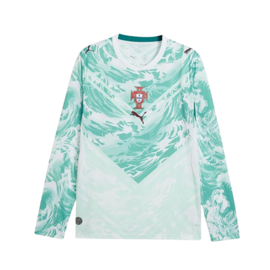 Portugal Away Manga Longa 26/27 Masculino Torcedor Puma - Turquesa