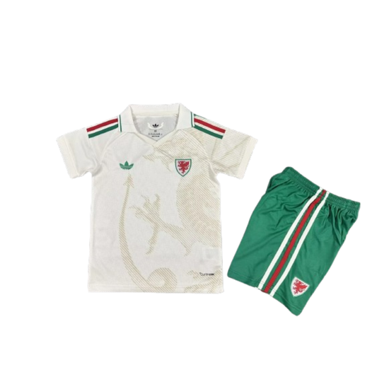 Kit Infantil Pais de Gales Away 26/27  - Bege