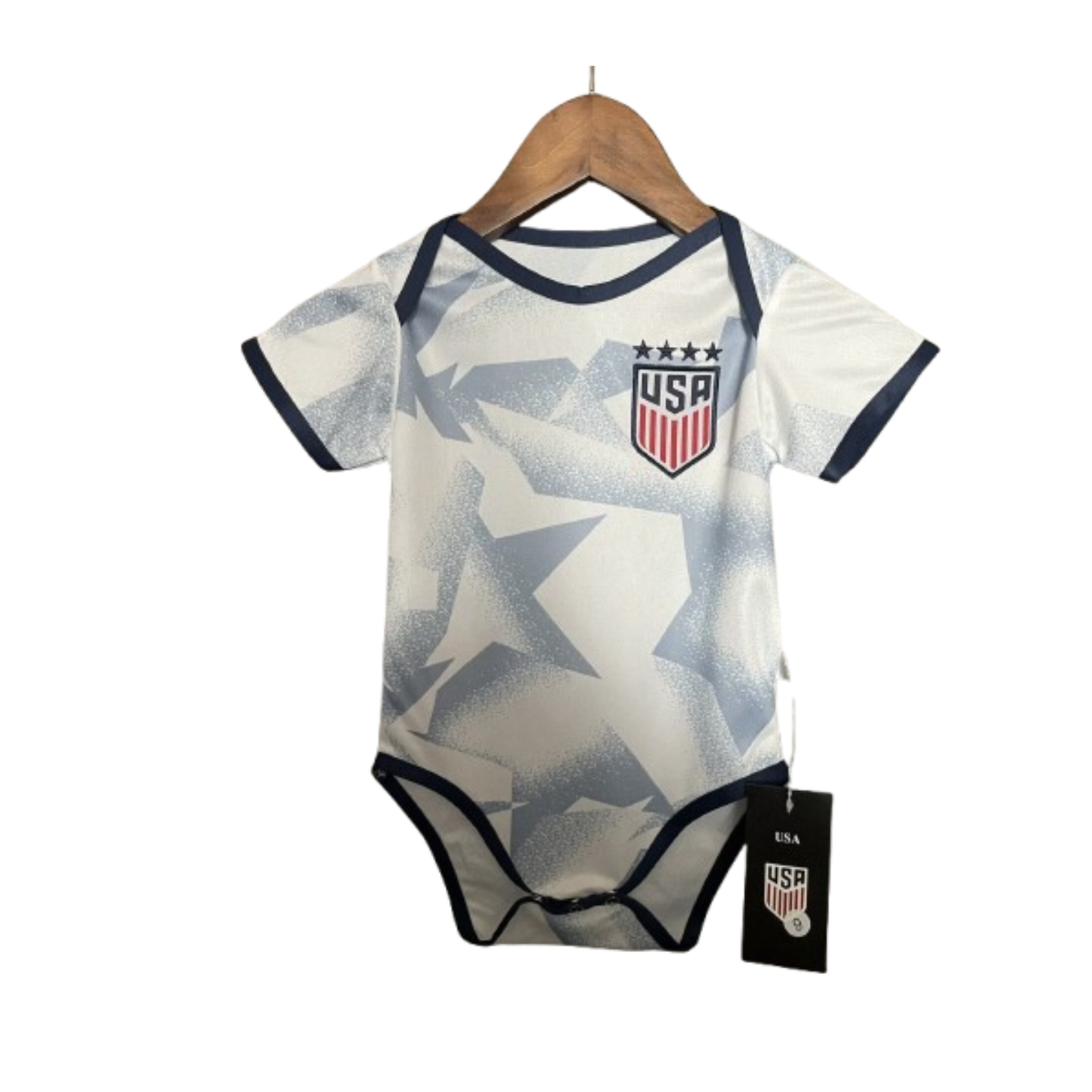 Body Bebê Infantil EUA Home 25/26  - Branco e Azul Claro