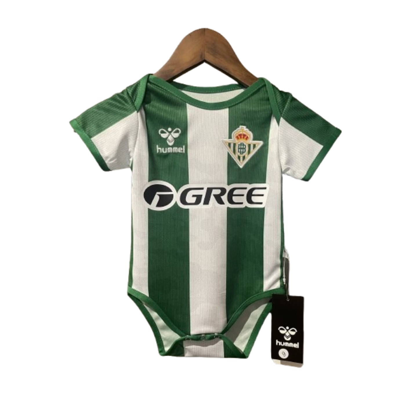 Body Bebê Infantil Real Betis Home 25/26  Hummel - Branco e Verde