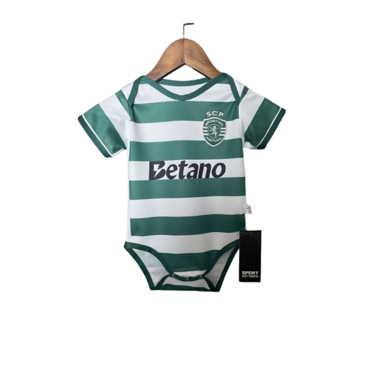 Body Bebê Infantil Sporting Home 25/26 Unissex - Verde e Branco
