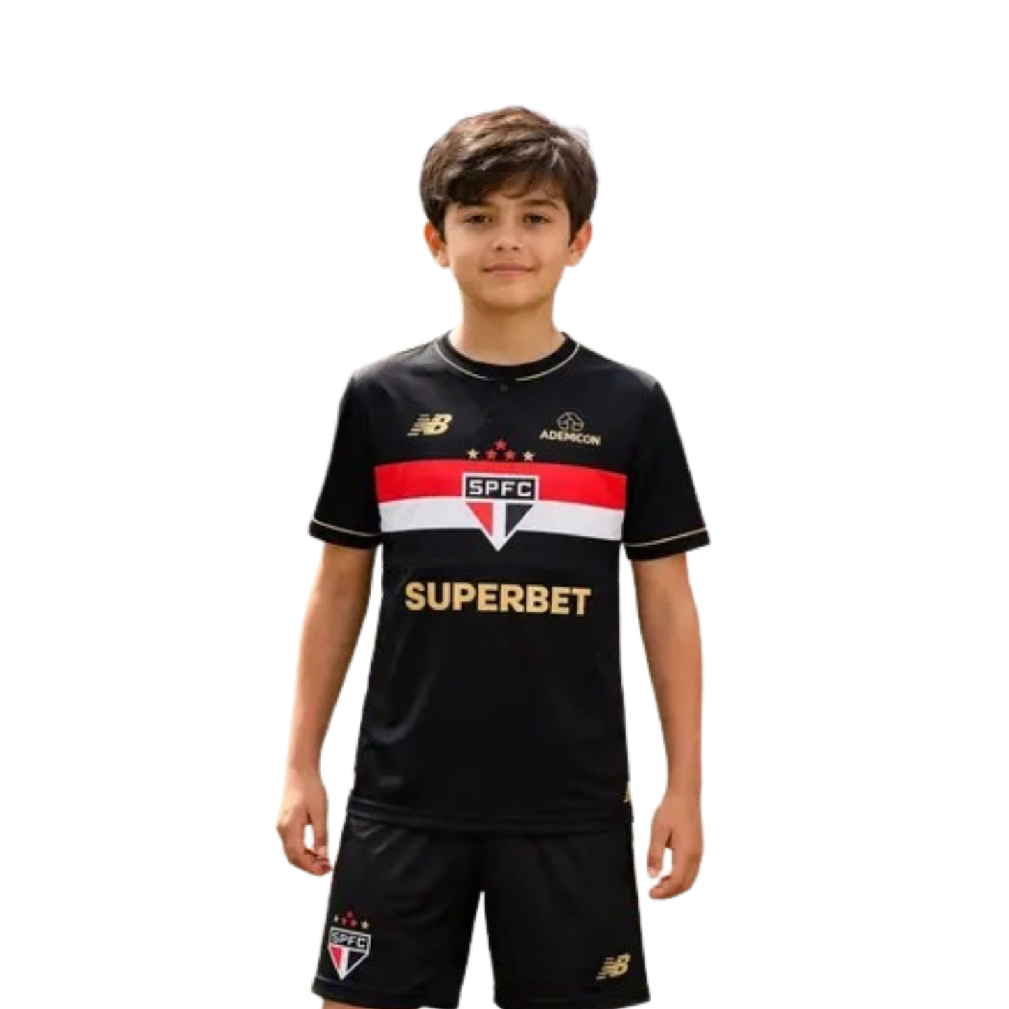 Kit Infantil São Paulo Third 25/26 - Preto