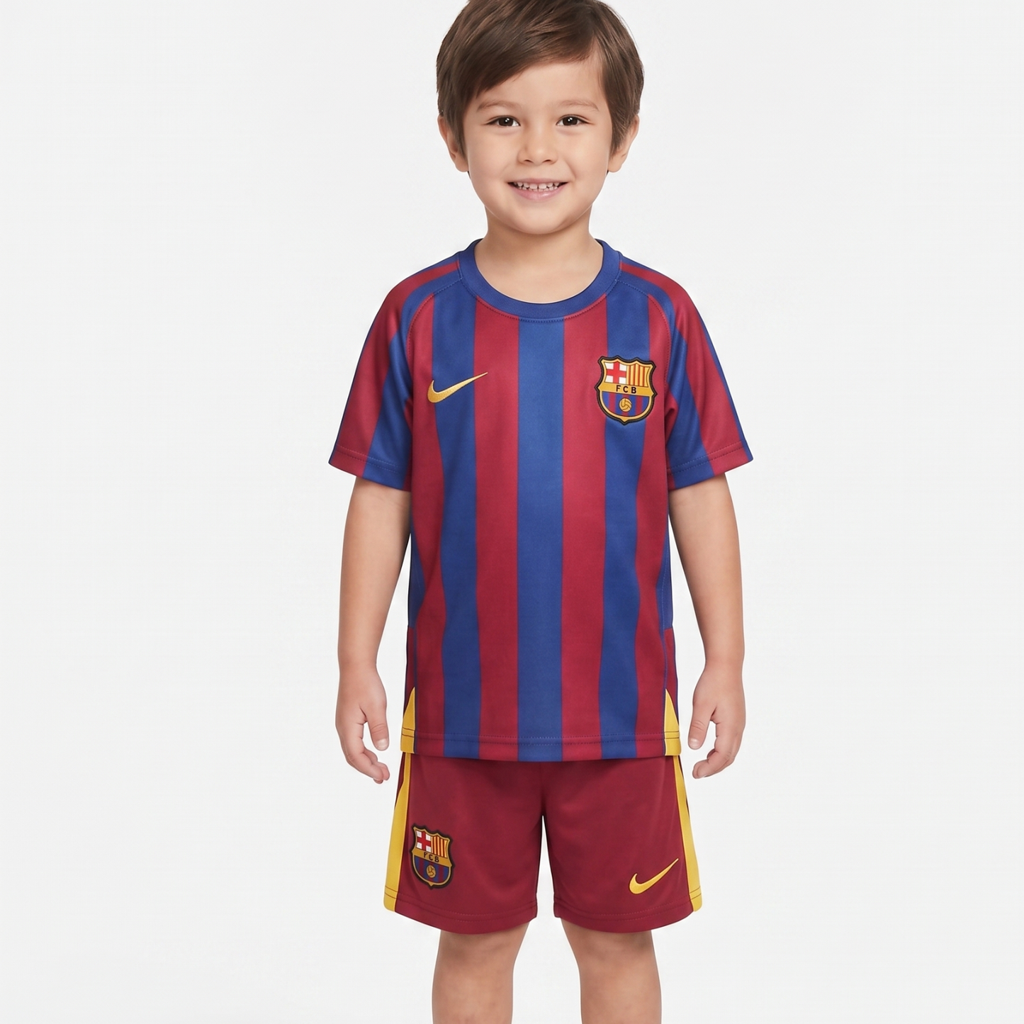 Kit Infantil Barcelona Home Retrô 05/06 - Grená