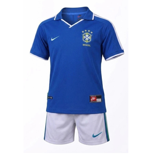 Kit Infantil Brasil Retro Away 1997 -Azul