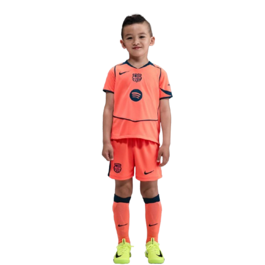 Kit Infantil Barcelona Third 25/26  - Laranja