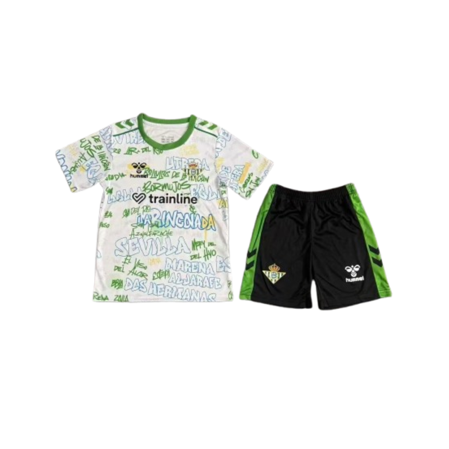 Kit Infantil Real Betis Pré Jogo 25/26 - Branca e Verde