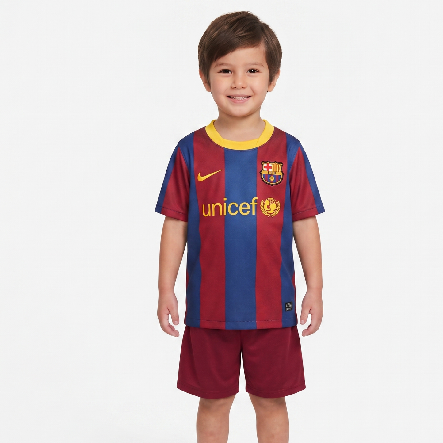 Kit Infantil Barcelona Home Retrô 10/11 - Grená