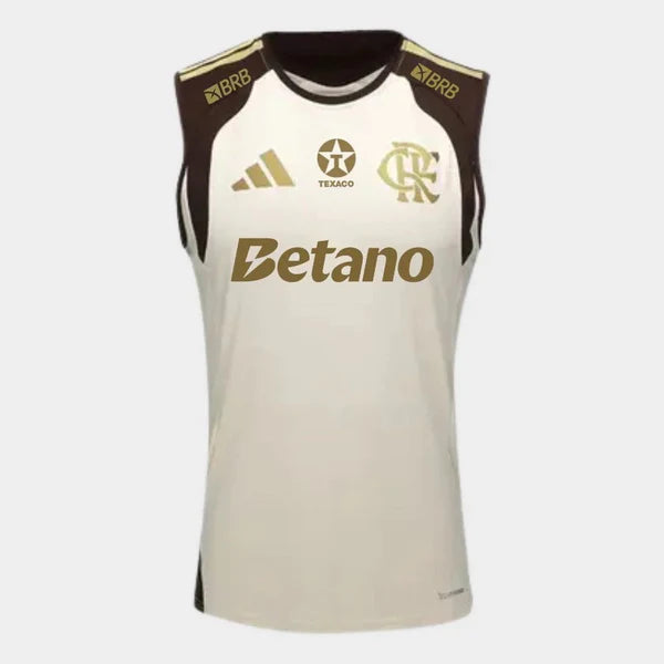 Flamengo Treino Regata 26/27 Com Patrocinios Adidas  - Bege
