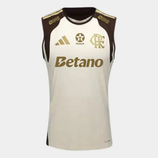 Flamengo Treino Regata 26/27 Com Patrocinios Adidas  - Bege