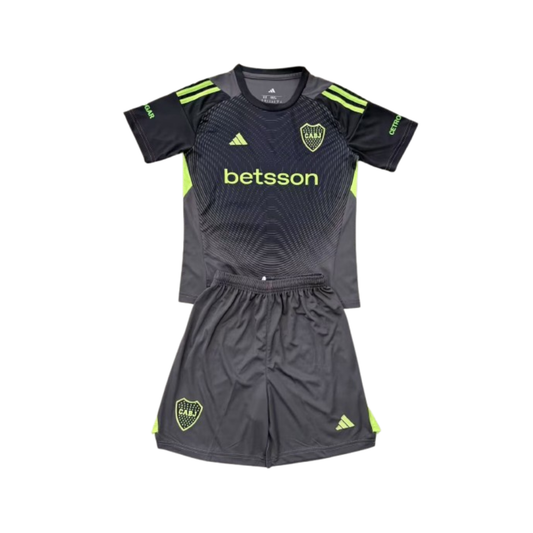 Kit Infantil Boca JRS Goleiro 25/26  - Cinza Escuro