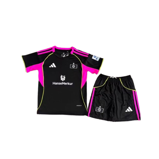 Kit Infantil Hamburgo Third 25/26  - Preto e Rosa