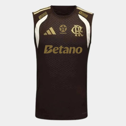 Flamengo Treino Regata 26/27 Com Patrocinios Adidas  - Marrom