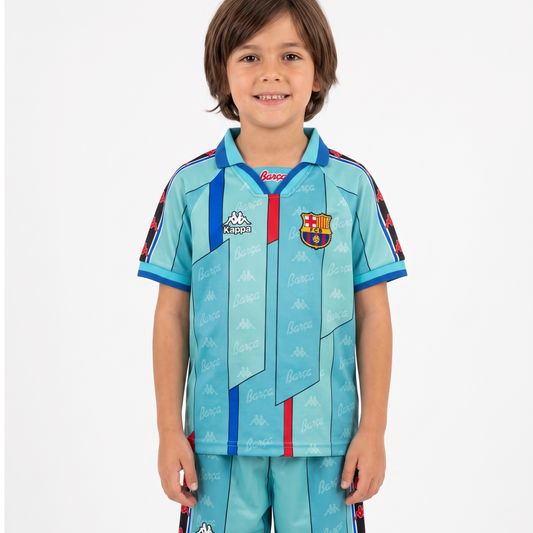 Kit Infantil Barcelona Away Retrô 96/97 - Verde