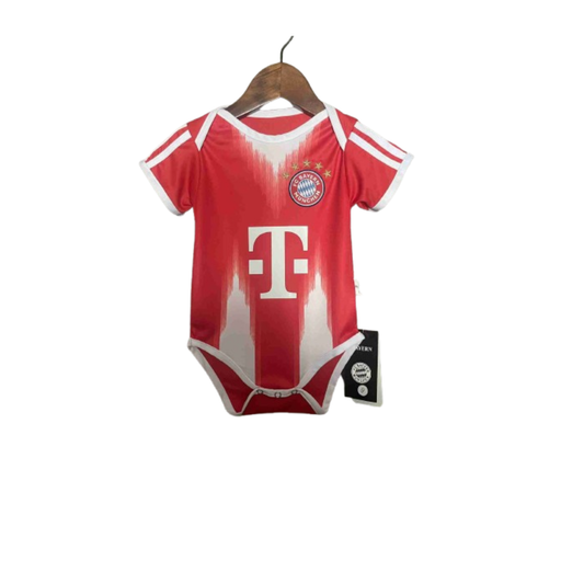 Body Bebê Infantil Bayern De Munique Home 25/26 - Branco e Vermelho