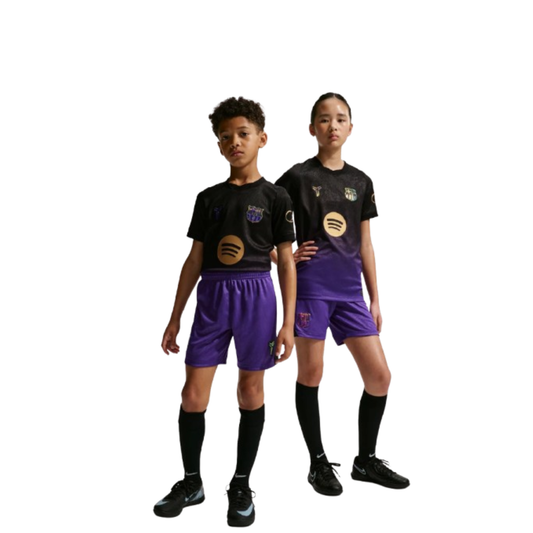 Kit Infantil Barcelona Away 26/27 - Roxa e Preta