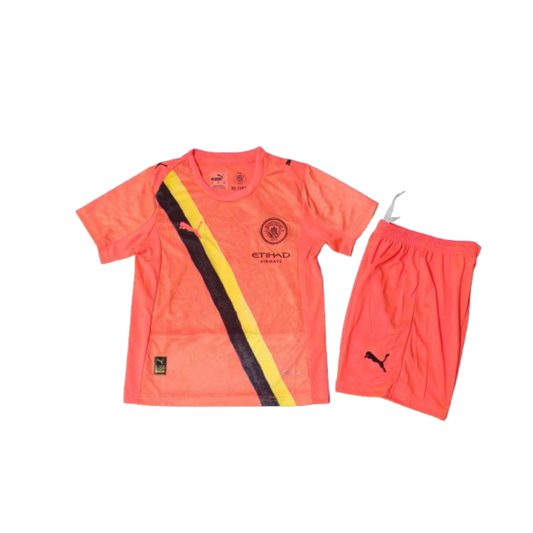 Kit Infantil Manchester City Goleiro 25/26  - Laranja